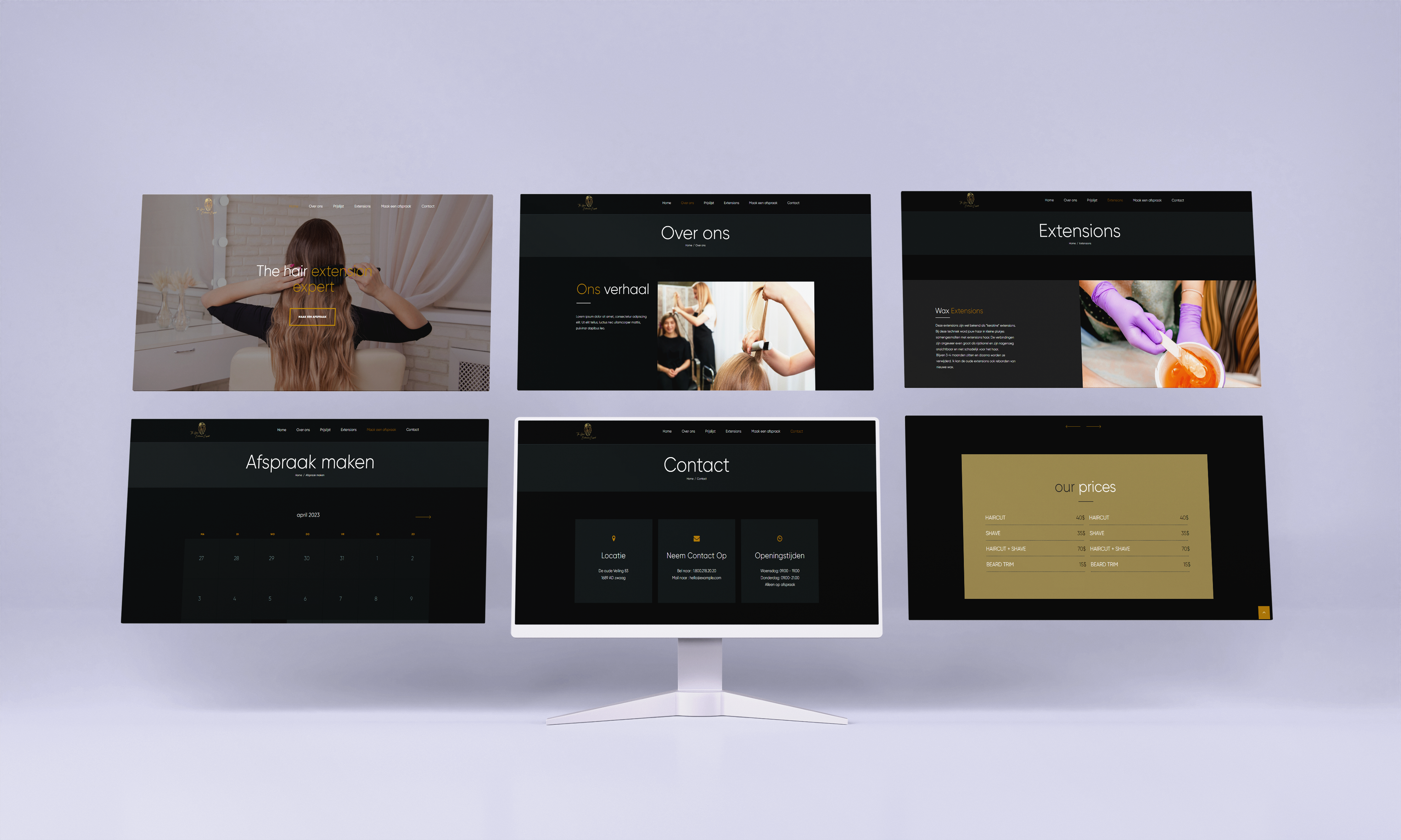 The hair extensions gemaakt op stage